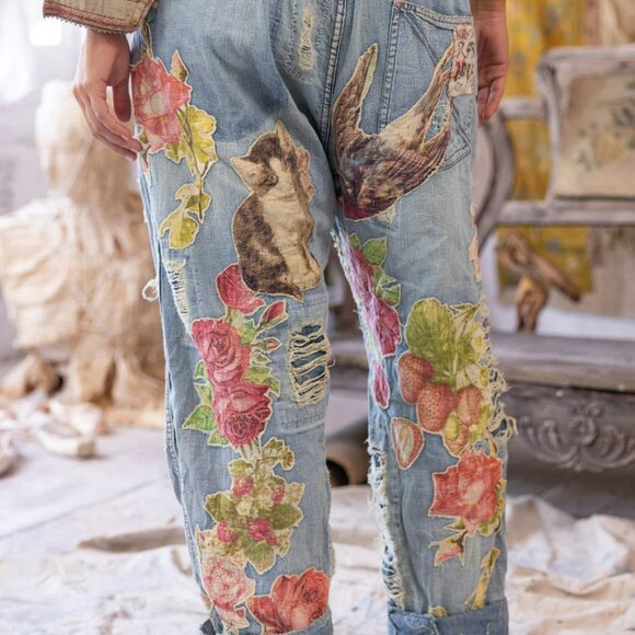 Magnolia Pearl Floral Applique Miner Denims NWT - Picture 2 of 13